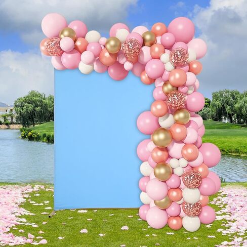 5ft x 6.5ft Wedding Arch Stand with Fabric Cover, Portable Backdrop Frame for Outdoor Indoor Ceremony, Party Decoration, Metal Balloon Arch Stand Kit in Saudi Arabia