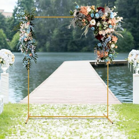 5ft x 6.5ft Wedding Arch Stand with Fabric Cover, Portable Backdrop Frame for Outdoor Indoor Ceremony, Party Decoration, Metal Balloon Arch Stand Kit in Saudi Arabia