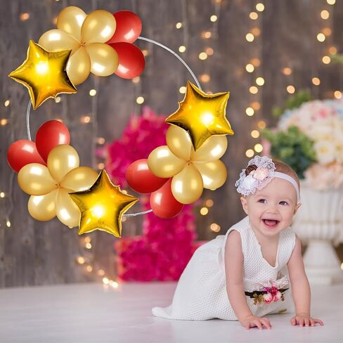 NUOBESTY Balloon Arch Frame Balloon Stand Circle Backdrop Stand 2 Sets for Wedding Ceremony Party Birthday Decoration in Saudi Arabia