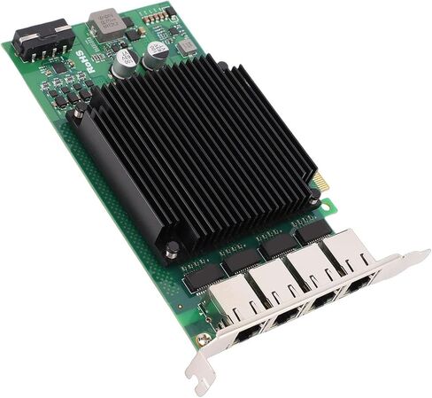 4 Port PoE PCIe Network Card, i226 Main Control Chip, 2.5G Gigabit Ethernet Card with Efficient Heat Dissipation and Low Latency in Kuwait