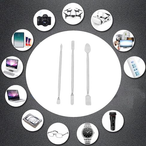 Metal Spudger, 3Pcs Repair Pry Tool Kit with 6 Types Spudger Head Shapes, for Mobile Phone Tablet Laptop Computer Electronics Repair in Saudi Arabia