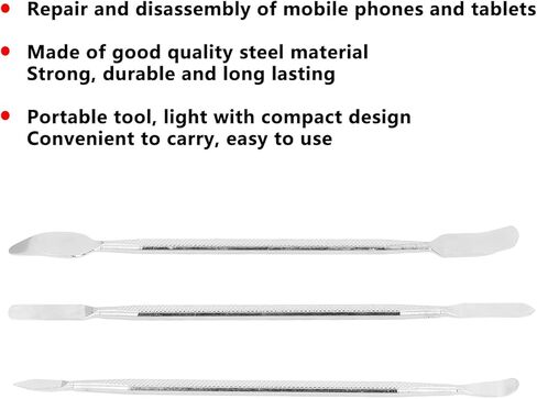 Metal Spudger, 3Pcs Repair Pry Tool Kit with 6 Types Spudger Head Shapes, for Mobile Phone Tablet Laptop Computer Electronics Repair in Saudi Arabia