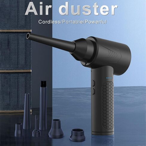 Wireless Vacuum Cleaner, Electric Dust Blower Portable Cordless Device for Home Office Computer Keyboard and Car Cleaning (AD35 Black) in Saudi Arabia