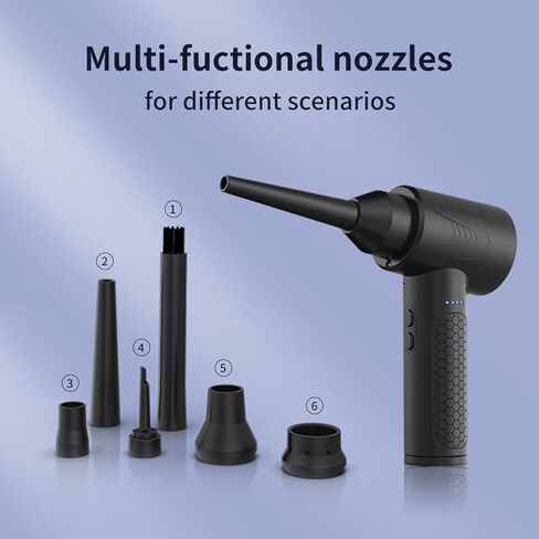 Wireless Vacuum Cleaner, Electric Dust Blower Portable Cordless Device for Home Office Computer Keyboard and Car Cleaning (AD35 Black) in Saudi Arabia