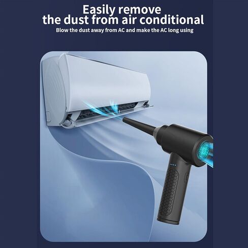 Wireless Vacuum Cleaner, Electric Dust Blower Portable Cordless Device for Home Office Computer Keyboard and Car Cleaning (AD35 Black) in Saudi Arabia