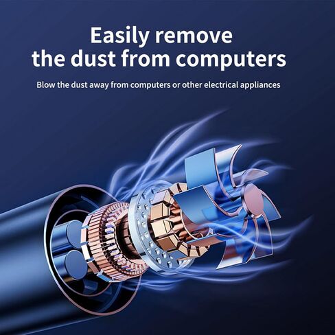 Wireless Vacuum Cleaner, Electric Dust Blower Portable Cordless Device for Home Office Computer Keyboard and Car Cleaning (AD35 Black) in Saudi Arabia