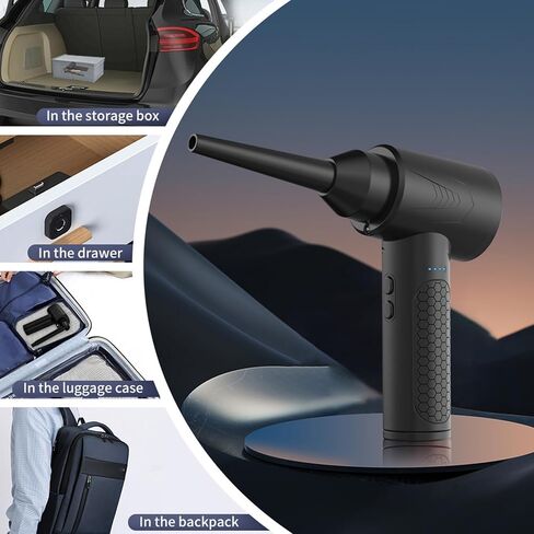 Wireless Vacuum Cleaner, Electric Dust Blower Portable Cordless Device for Home Office Computer Keyboard and Car Cleaning (AD35 Black) in Saudi Arabia