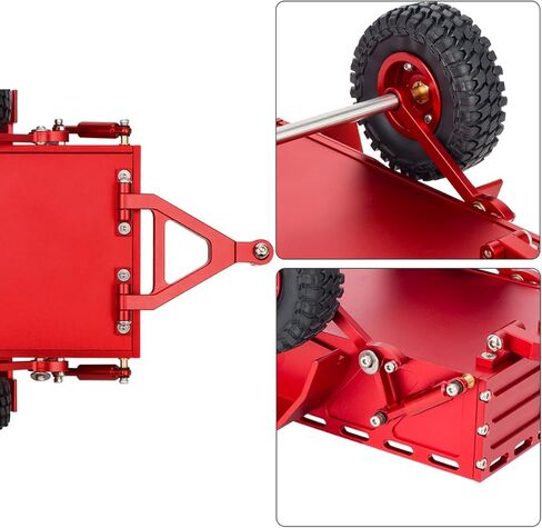 مقطورة فائدة TRX4M من الألومنيوم مع وصلة ربط 1/18 1/24 RC مقطورة زاحفة لملحقات ترقية TRX4-M Defender Bronco K10 High Trail Axial SCX24 AX24 FCX24 (أسود) in Saudi Arabia