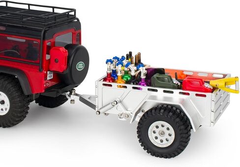 مقطورة فائدة TRX4M من الألومنيوم مع وصلة ربط 1/18 1/24 RC مقطورة زاحفة لملحقات ترقية TRX4-M Defender Bronco K10 High Trail Axial SCX24 AX24 FCX24 (أسود) in Saudi Arabia