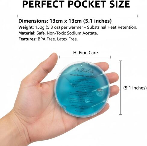 Instant Reusable Hand Warmers - 4 Pack Click Heat for Cold Hands & Pain Relief - Eco-Friendly Portable Heat Packs for Outdoor Activities, Camping, Skiing - Hot & Cold Therapy in Saudi Arabia
