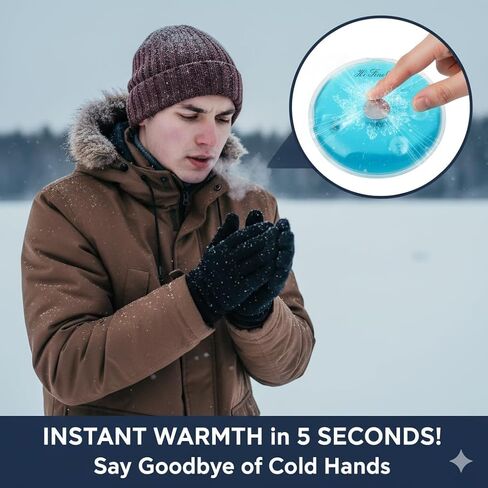 Instant Reusable Hand Warmers - 4 Pack Click Heat for Cold Hands & Pain Relief - Eco-Friendly Portable Heat Packs for Outdoor Activities, Camping, Skiing - Hot & Cold Therapy in Saudi Arabia