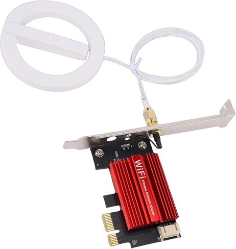 WiFi6E PCIe WiFi Card, 4174Mbps 3 Band 5.2 Wireless Adapter for PC Desktop, with Universal PCI E Interface, for Wins 10 11 and (8DB Antenna) in Saudi Arabia