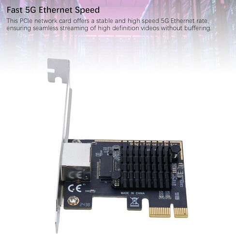 بطاقة شبكة Bewinner 5G PCIe، محول إيثرنت رقاقة RTL8126 مع منفذ RJ45 واحد لسطح المكتب، الخادم، NAS، جهاز التوجيه، دعامة منخفضة المستوى، in Kuwait