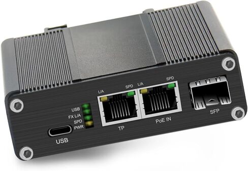 Gigabit 2-Port PD Switch with Type-C Output (Up to 60W 3A Max), IEEE802.3at/bt PoE to USB3.0 5V/9V/12V/15V/20V Output, Industrial ethernet Switch with 100/1000M SFP for Laptop/Phone/IP Cameras in Saudi Arabia