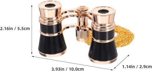 NOLITOY 3x25 All-Metal Night Vision Opera Glasses with Chain, Wide-Angle Mini Binoculars for Adults, Portable Black Low-Light Telescope for Theater and Bird Watching in Saudi Arabia