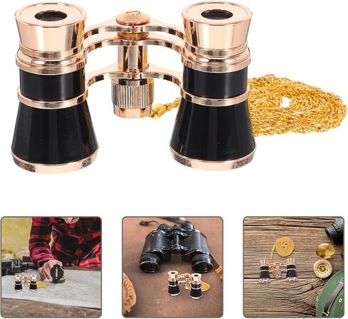 NOLITOY 3x25 All-Metal Night Vision Opera Glasses with Chain, Wide-Angle Mini Binoculars for Adults, Portable Black Low-Light Telescope for Theater and Bird Watching in Saudi Arabia