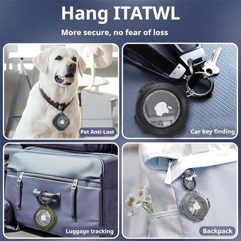 Waterproof Case for Airtag, 4 Pack Air tag Keychain Holder Compatible with Apple AirTags, Anti-Scratches Case with Metal Keyring for Keys, Luggage, Backpack, Bag, Pet Collar Black in Saudi Arabia