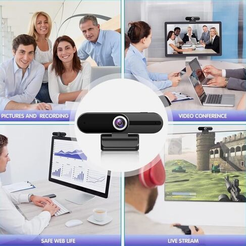 Camera for Samsung Laptop,with Microphone & Tripod& Privacy Cover & Plug&Play,Works Zoom/Teams/Skype/Google Meet in Saudi Arabia