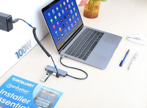 محطة إرساء مانهاتن USB-C PD 4 في 1: تحويل الأجهزة باستخدام HDMI 4K، وشحن 100 واط، ومنافذ USB-A لأجهزة الكمبيوتر المحمولة والأجهزة اللوحية والهواتف - 190428 in Kuwait