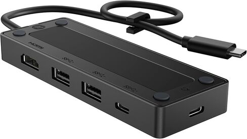 HP Travel G3 5-Port USB-C Hub - 2 USB-C Ports, 2 USB-A, 1 HDMI, Compatible with Multiple Brands & Systems, 4K Display Support, Scalable Power Delivery and Sustainable Design (86T46AA) in Saudi Arabia