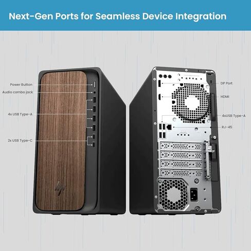 كمبيوتر سطح المكتب HP 2025 OmniDesk Business Next Gen AI PC، Intel Core Ultra 7 265، مزود طاقة 400 واط، ذاكرة الوصول العشوائي DDR5 سعة 16 جيجابايت، SSD 1 تيرابايت، USB-C، Wi-Fi 6، بلوتوث 5.4، لوحة مفاتيح وماوس سلكي، Windows 11 Home in Kuwait