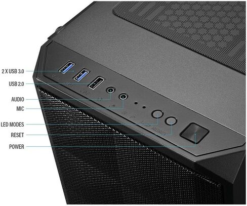 Odyssey Darkus V3 Custom Gaming PC, RGB LED Fans, Intel i5 Upto 4.1GHz, 16GB DDR4 RAM, 1TB SSD, GeForce RTX 3050 6GB GDDR6, Wi-Fi, Windows 11 Pro in Saudi Arabia