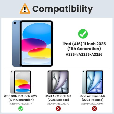 حافظة ذكية لجهاز iPad (A16) الجيل الحادي عشر 11 بوصة 2025، حافظة iPad الجيل العاشر 10.9 بوصة 2022، غطاء خلفي شفاف من البولي كربونات بحامل نحيف، يدعم معرف اللمس، الاستيقاظ/السكون التلقائي in Kuwait