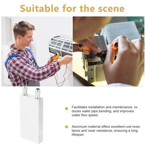 Kisangel CPU Water Cooler Liquid Radiator Aluminum Heat Sink Block 40x80mm Side Outlet for PC Cooling System Gamer Desktop in Saudi Arabia