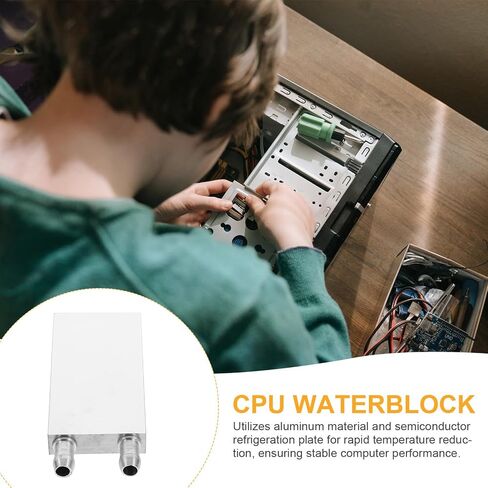 Kisangel CPU Water Cooler Liquid Radiator Aluminum Heat Sink Block 40x80mm Side Outlet for PC Cooling System Gamer Desktop in Saudi Arabia