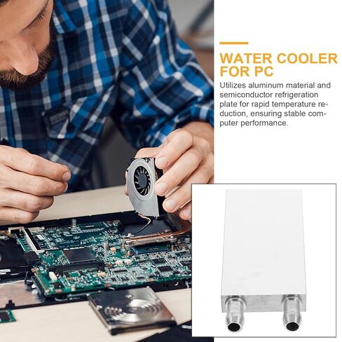 Kisangel CPU Water Cooler Liquid Radiator Aluminum Heat Sink Block 40x80mm Side Outlet for PC Cooling System Gamer Desktop in Saudi Arabia