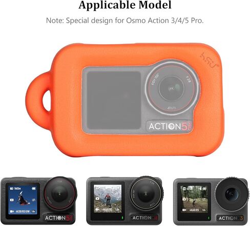 HSU Floaty Case for DJI Osmo Action 3/4/5 Pro, Floating Case with Long Screw and Wrist Strap for Surfing, Diving and Wakeboarding, DJI Osmo Action Accessories in Saudi Arabia