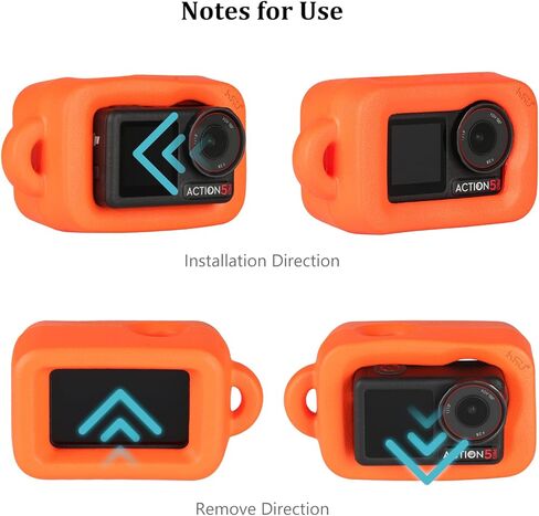 HSU Floaty Case for DJI Osmo Action 3/4/5 Pro, Floating Case with Long Screw and Wrist Strap for Surfing, Diving and Wakeboarding, DJI Osmo Action Accessories in Saudi Arabia