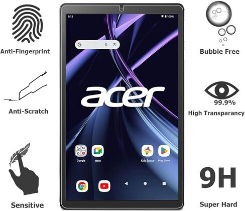 قطعتان من واقي الشاشة الزجاجي لجهاز Acer Iconia Tab A8 مقاس 8.7 بوصة - طبقة من الزجاج المقسى/دقة عالية/صلابة 9H/مقاومة للخدش in Kuwait