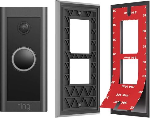 No-Drill Mount for Ring Video Doorbell Wired (Model 5AT3T5, 2021 Release) – Strong 3M VHB Adhesive Plate, Renter-Friendly Replace Backplate, Easy Installation for Apartments Houses Offices in Saudi Arabia
