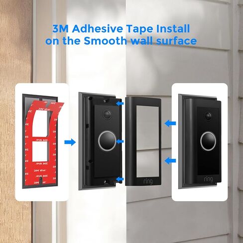 No-Drill Mount for Ring Video Doorbell Wired (Model 5AT3T5, 2021 Release) – Strong 3M VHB Adhesive Plate, Renter-Friendly Replace Backplate, Easy Installation for Apartments Houses Offices in Saudi Arabia