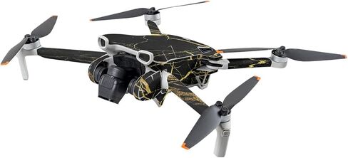 غلاف MightySkins متوافق مع DJI Mini 3 - رخام ذهبي أسود | غطاء ملتف واقٍ ومتين وفريد ​​من نوعه من الفينيل | سهل التطبيق | صنع في الولايات المتحدة الأمريكية in Kuwait