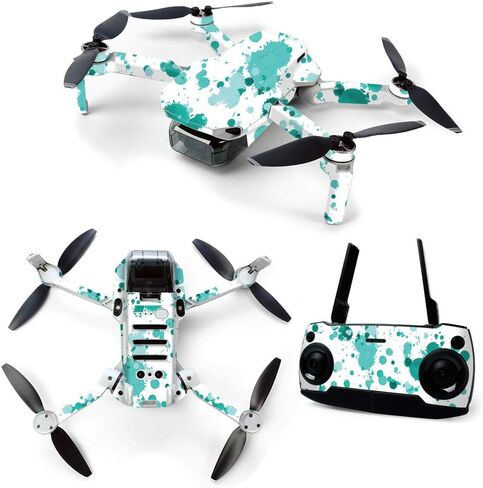 غلاف MightySkins لطائرة DJI Mavic Mini المحمولة بدون طيار كوادكوبتر - بقع باللون الأزرق المخضر | غطاء ملتف واقٍ ومتين وفريد ​​من نوعه من الفينيل | سهل التطبيق والإزالة وتغيير الأنماط | صنع في الولايات المتحدة الأمريكية (DJMAVMIN-Teal Splatter) in Kuwait