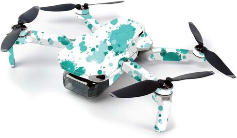 غلاف MightySkins لطائرة DJI Mavic Mini المحمولة بدون طيار كوادكوبتر - بقع باللون الأزرق المخضر | غطاء ملتف واقٍ ومتين وفريد ​​من نوعه من الفينيل | سهل التطبيق والإزالة وتغيير الأنماط | صنع في الولايات المتحدة الأمريكية (DJMAVMIN-Teal Splatter) in Kuwait
