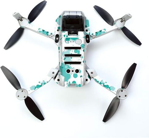 غلاف MightySkins لطائرة DJI Mavic Mini المحمولة بدون طيار كوادكوبتر - بقع باللون الأزرق المخضر | غطاء ملتف واقٍ ومتين وفريد ​​من نوعه من الفينيل | سهل التطبيق والإزالة وتغيير الأنماط | صنع في الولايات المتحدة الأمريكية (DJMAVMIN-Teal Splatter) in Kuwait