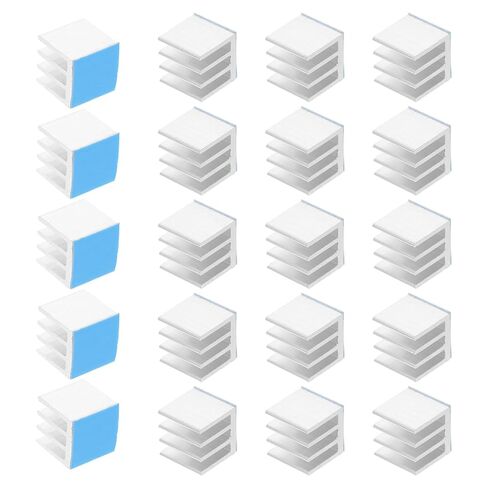 20pcs Aluminum Heat Sink Block with Double-Sided Adhesive Tape, 10x10x10mm Cooling Fin for Electronic Chips, DIY Cooling Accessory Suitable for Computer Components and Routers in Saudi Arabia