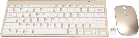 Wireless Keyboard and Mouse Set, 2.4G Ergonomic Silent Coated Keycaps with USB Receiver, for Desktop Computers Mobile Devices Tablet Computers (Rose Gold) in Saudi Arabia