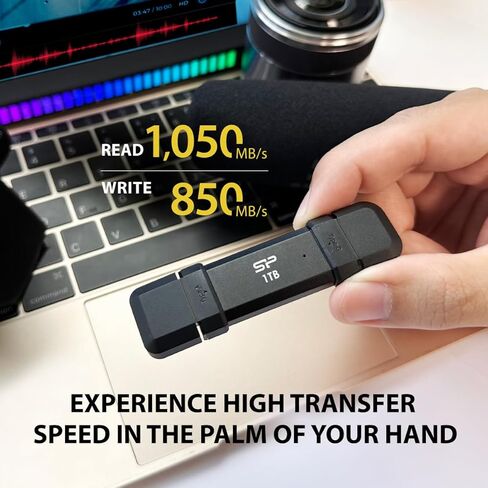 محرك أقراص USB Silicon Power Marvel Xtreme DS72 USB3.2 Gen2 سعة 1 تيرابايت أسود (النوع A/النوع C) in Saudi Arabia