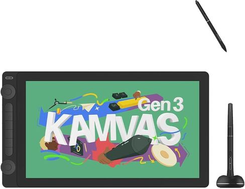 HUION KAMVAS 16 (Gen 3) تابلت رسم مع حزمة شاشة مع قلم HUION Slim PW600S in Kuwait