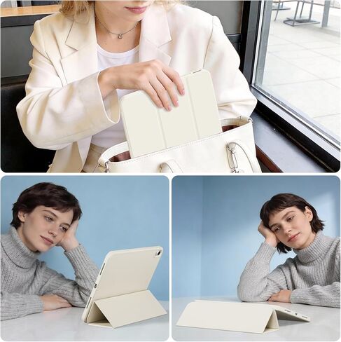 حافظة لجهاز iPad (A16) الجيل الحادي عشر مقاس 11 بوصة 2025، حافظة لجهاز iPad الجيل العاشر مقاس 10.9 بوصة 2022 مع حامل أقلام، غطاء حماية نحيف بحامل ثلاثي الطي ذكي، تنبيه/غفو تلقائي، بيج in Kuwait