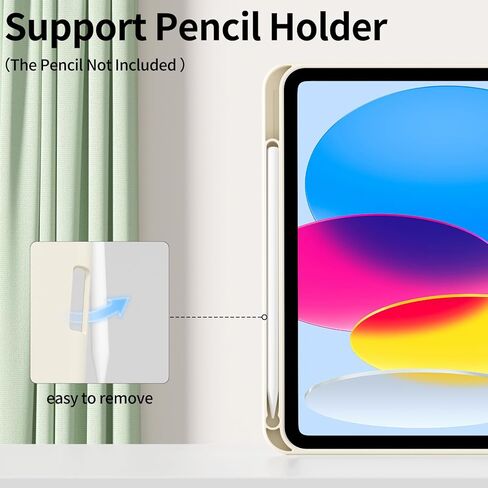 حافظة لجهاز iPad (A16) الجيل الحادي عشر مقاس 11 بوصة 2025، حافظة لجهاز iPad الجيل العاشر مقاس 10.9 بوصة 2022 مع حامل أقلام، غطاء حماية نحيف بحامل ثلاثي الطي ذكي، تنبيه/غفو تلقائي، بيج in Kuwait