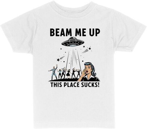 تي شيرت Beam Me Up This Place Sucks للأطفال الصغار in Kuwait