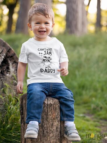 لا أستطيع الانتظار حتى المربى مع بدلة الأطفال Daddy Drummer، تي شيرت للأطفال الصغار والأطفال - هدية للآباء الموسيقيين in Kuwait