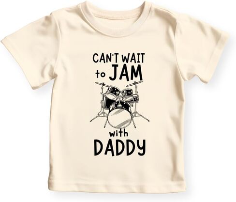 لا أستطيع الانتظار حتى المربى مع بدلة الأطفال Daddy Drummer، تي شيرت للأطفال الصغار والأطفال - هدية للآباء الموسيقيين in Kuwait