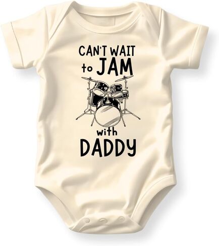 لا أستطيع الانتظار حتى المربى مع بدلة الأطفال Daddy Drummer، تي شيرت للأطفال الصغار والأطفال - هدية للآباء الموسيقيين in Kuwait