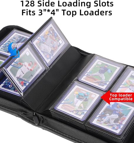 Top Loaders Binder ، يحمل 288 لوادر أفضل ، تصميم صفحات جانبية متوافقة مع 3 "× 4" أحمال البطاقة 35pt ، كرة القدم القابلة للتحصيل ، ألبومات بطاقة تداول البيسبول in Kuwait